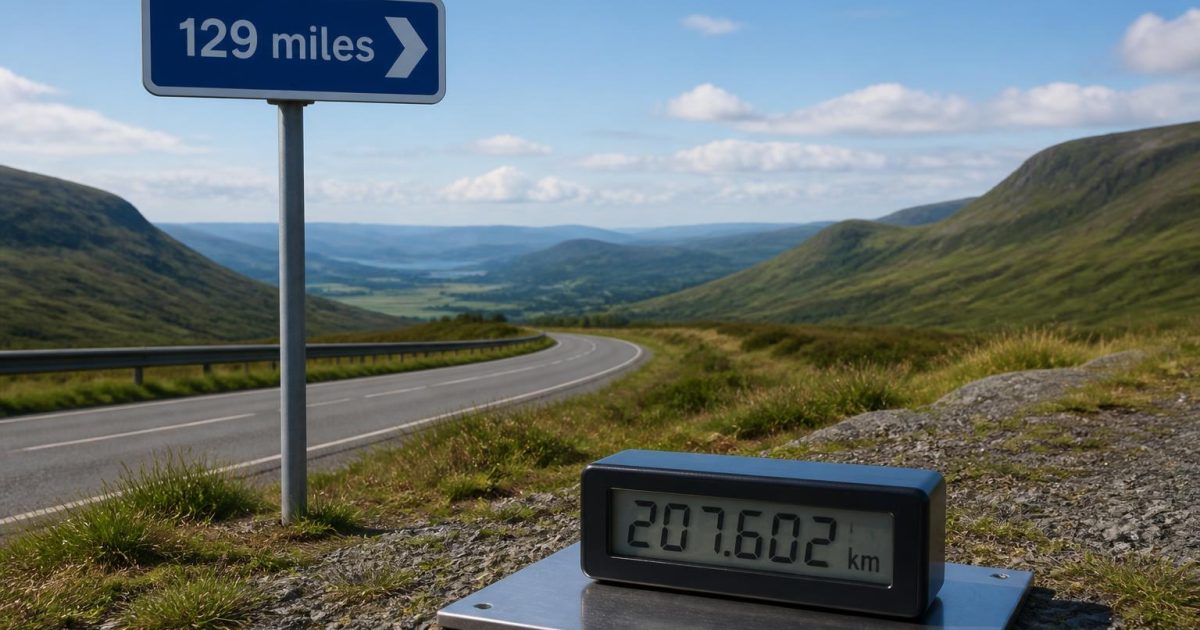 129 miles en kilomètres, la conversion exacte à connaître