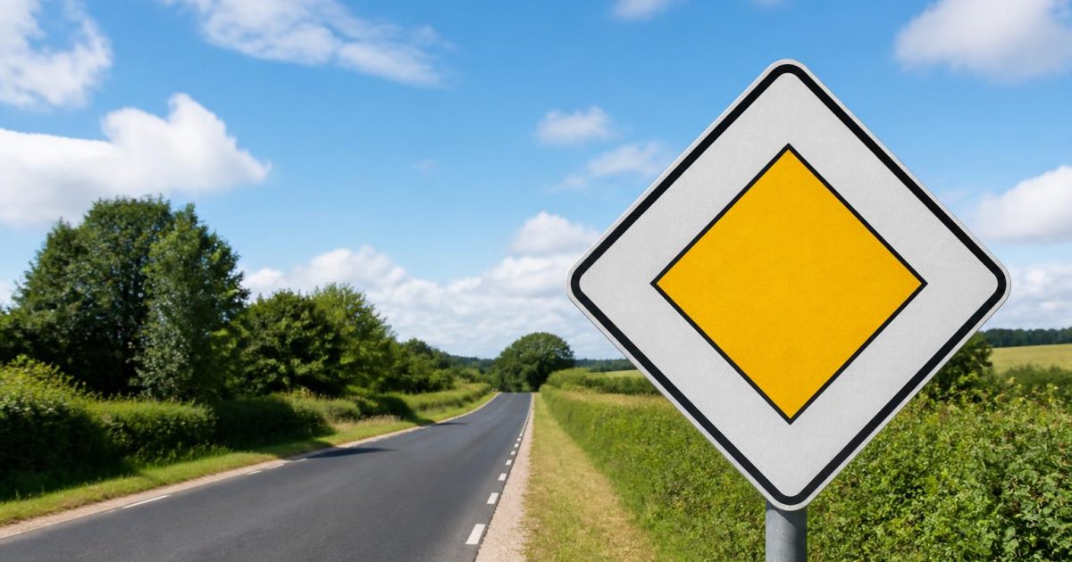 Le panneau jaune et blanc, comment le reconnaître et ce qu&rsquo;il signifie sur la route