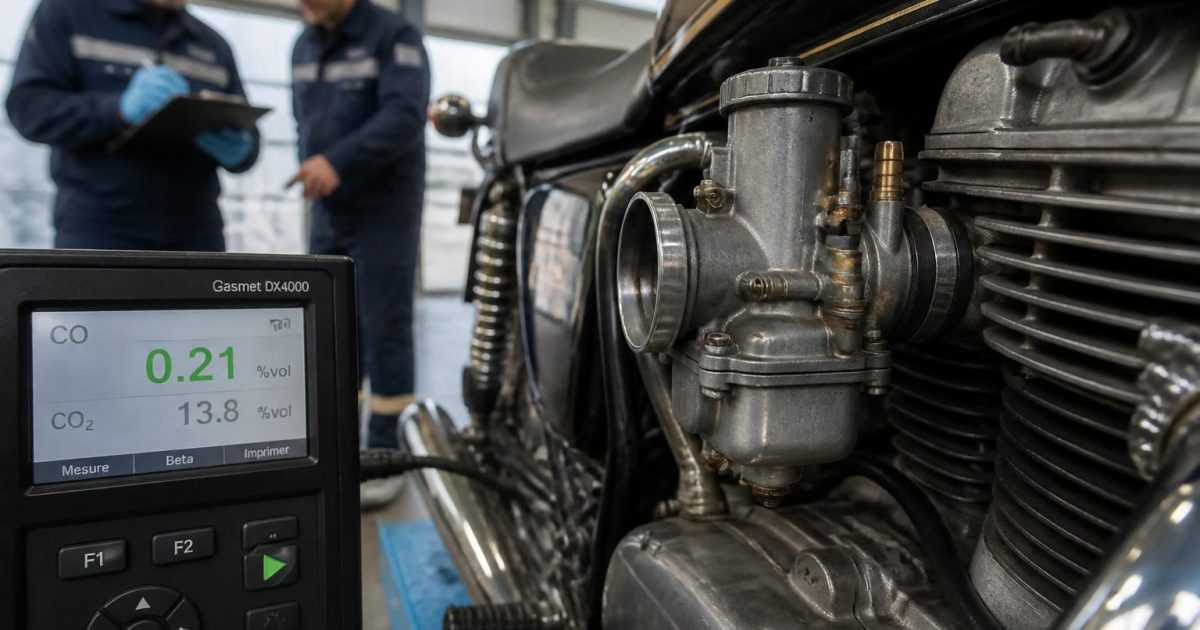 Ma moto thermique passe le contrôle pollution avec 0,2 % de CO : le réglage exact du carbu