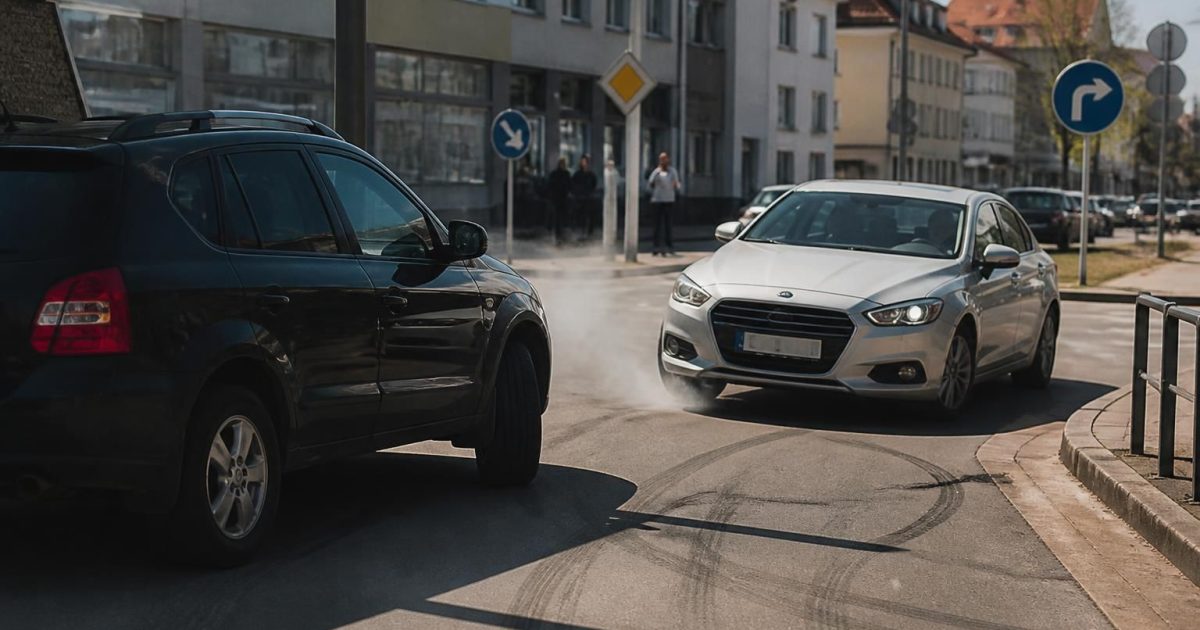 Refus de priorité par voiture qui sort de parking : la séquence d&rsquo;évitement filmée image par image