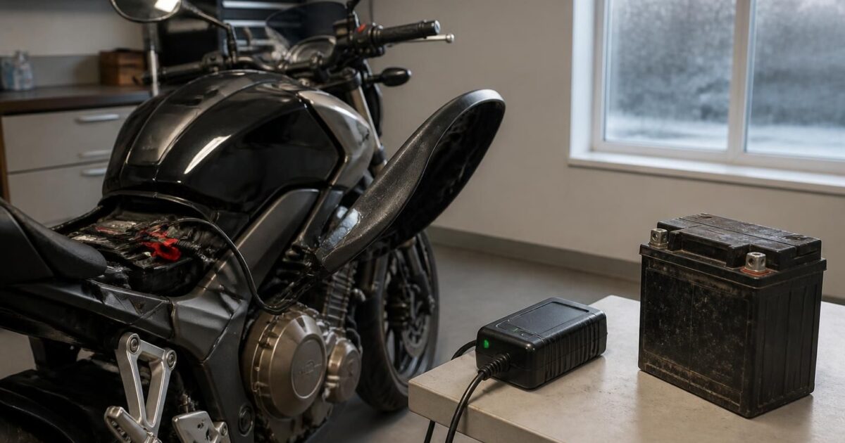 Maintien de charge moto branché tout l&rsquo;hiver : ce que la batterie a réellement perdu en 4 ans